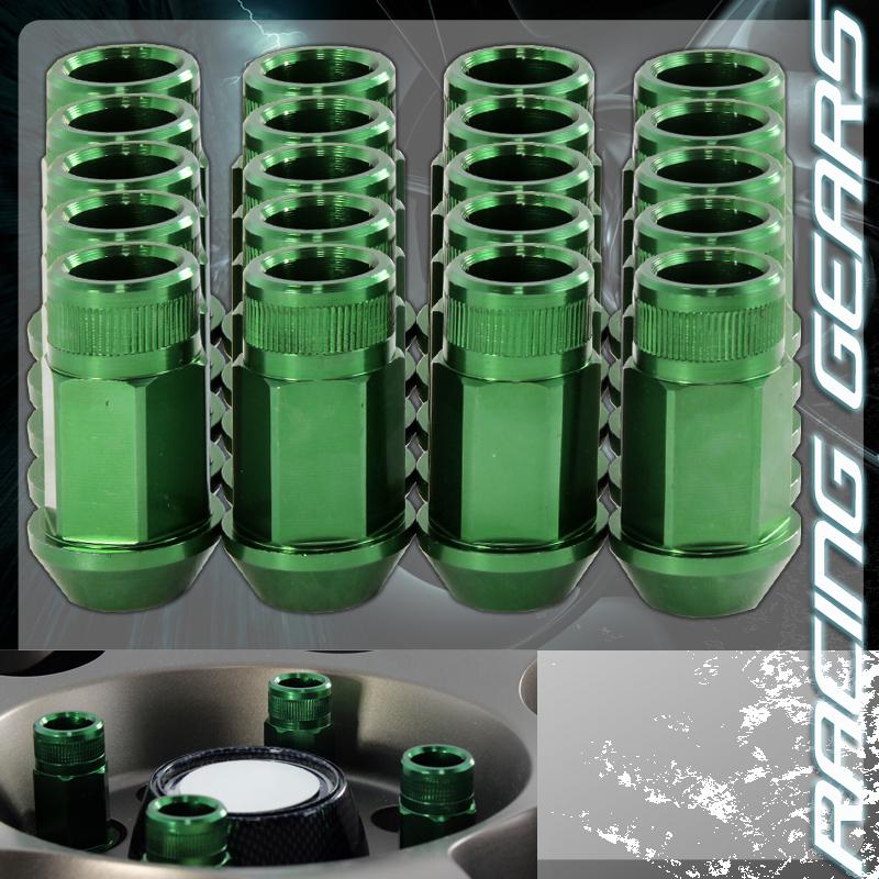 Jdm anodized green m12 x 1.25mm wheel rim pitch thread open end tuner lug nut