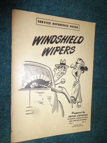 1951 chrysler plymouth dodge desoto windshield wiper shop book / original