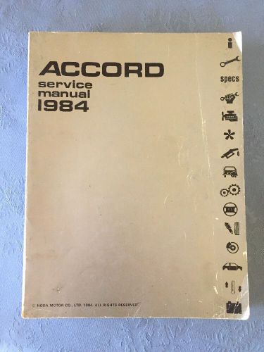 Honda accord 1984 original factory service manual oem motor co