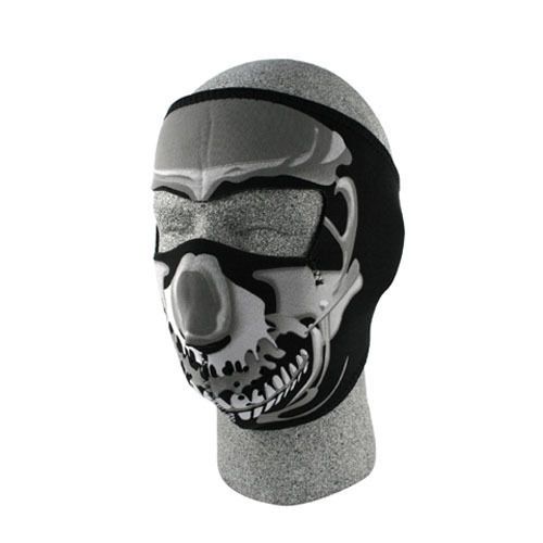 Neoprene face mask chrome skull