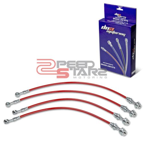 For sentra b15 s/ser red pvc stainless hose brake lines/cable front+rear disc