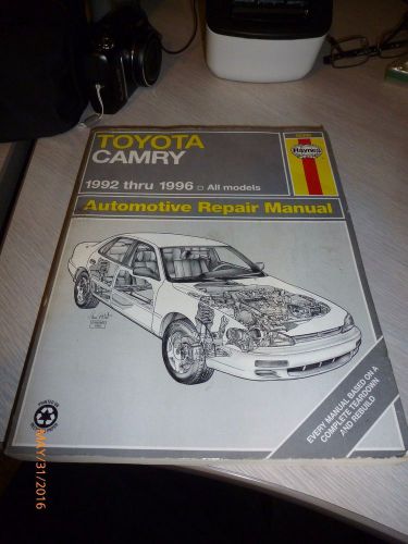 Auto repair manual 1992-1996 toyota camry haynes 92006