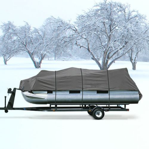 Brand new pontoon storage cover 20ft - 24ft gray tie down straps weather proof