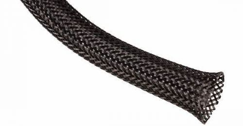 1/4&#034; expandable braided nylon sleeving black 100 ft roll - 1/4 inch car wiring