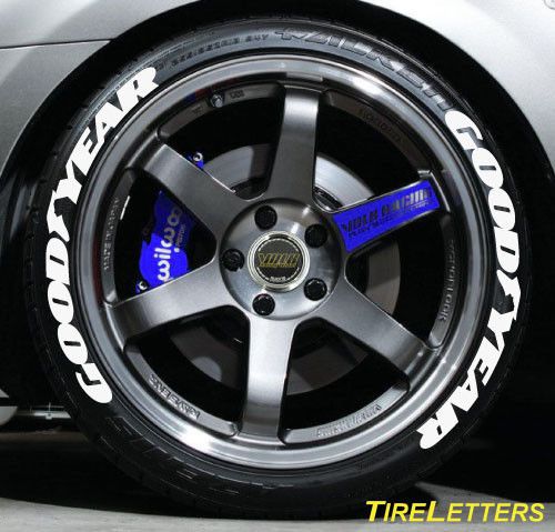 Tire letters - 1 inch  tall - low profile - goodyear  - swoosh design