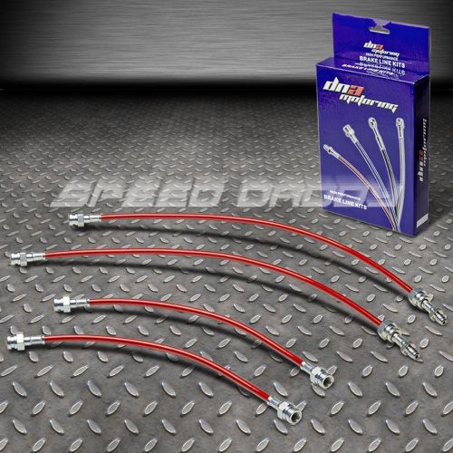 Front+rear stainless steel hose brake line/cable 81-83 mazda rx7 fb s2 12a red