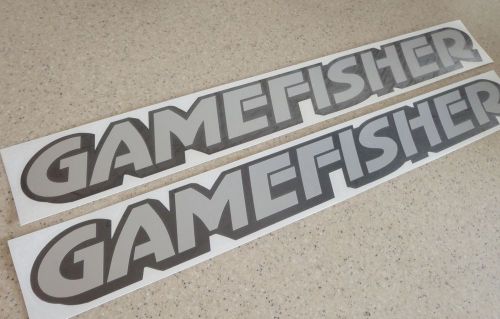 Gamefisher vintage boat decals 12&#034; silver 2-pak free ship + free fish decal!