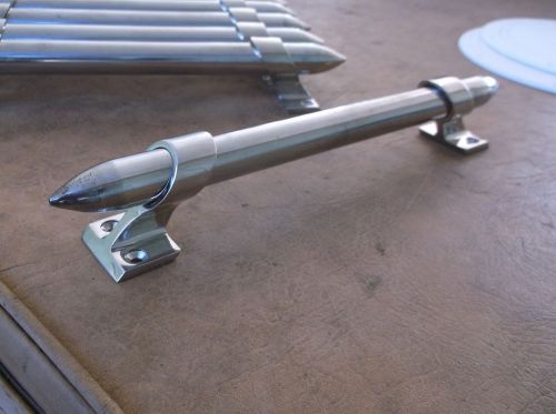 Chrome designer bullet-end handrail 12.5&#034; length x 2&#034; height