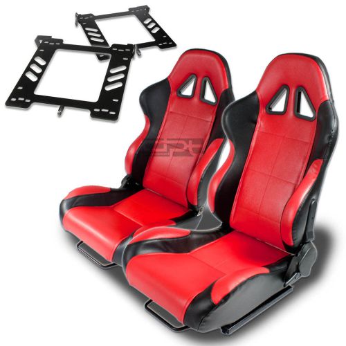 Type-5 racing seat black red woven+silder+for 93-98 vw golf/gti mk3 bracket x2