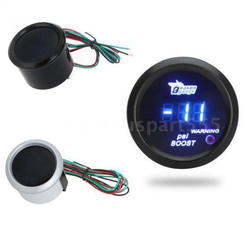 Auto car 2&#034; 52mm digital turbo boost gauge meter sensor -14~29 psi black u9s0