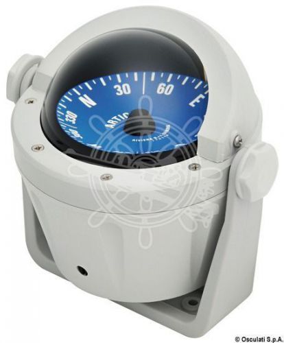 Riviera vega boat marine compass 2&#034; 3/4 grey/blue bracket mount