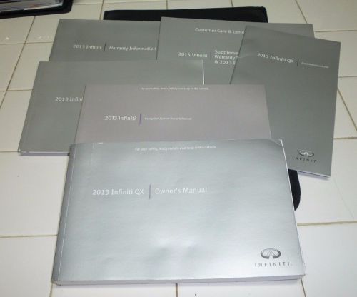 2013 infiniti qx56 qx 56 owners manual set 13 w/case + navigation guide