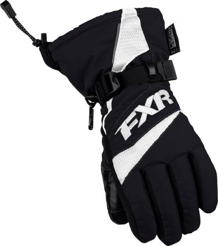 New fxr-snow helix race child waterproof gloves, black/white, small/sm