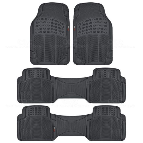 Van truck black rubber floor mats eco odor-free motor trend all weather full set