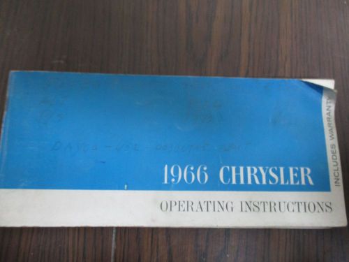 1966 chrysler operating instrunctions owner&#039;s manual