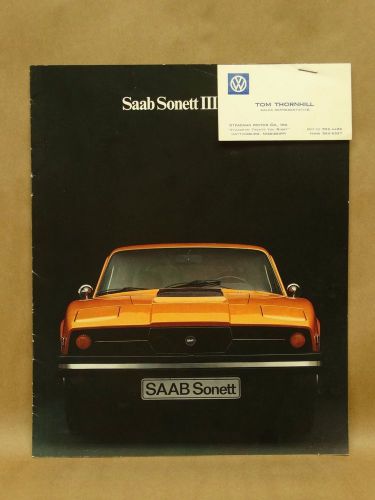 Vintage 1973 saab-scania sonett iii brochure book specifications swedish car