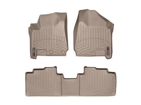 Weathertech custom fit tan front & rear floor liner set 2010-2013 cadillac srx