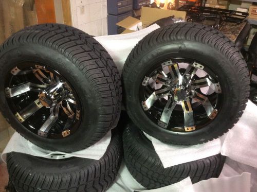 Set of four 10&#034; low pro golf cart custom wheel and tire combo