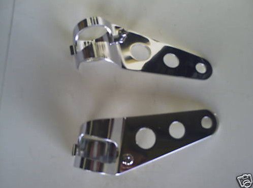 Motorcycle  universal cafe racer headlight brackets chrome new