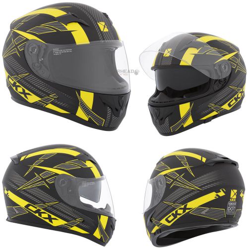 Motorcycle helmet full face ckx rr610 rsv drift yellow/black/grey mat medium
