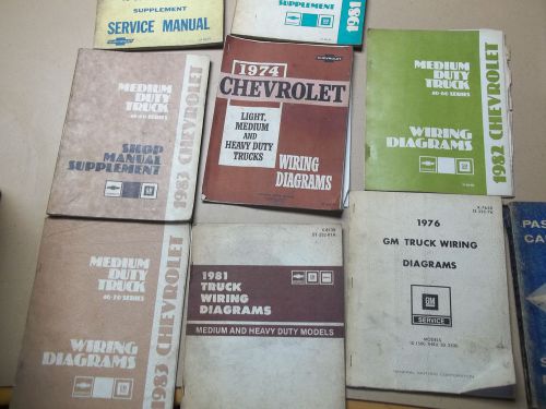 Lot of 9 wiring diagrams, shop supplements etc. chevrolet oem manauls