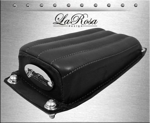 La rosa black leather tuk n roll hd sportster dyna softail bolt on pillion pad