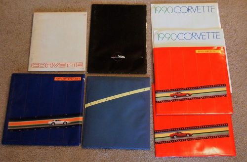 8 corvette dealer book/brochures/catalogs,most sealed,83-86-90-91-93,zr-1, etc