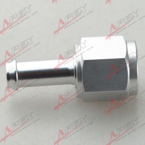 Straight 6an an6 an-6  female to 3/8&#034; (10mm) barb hose adapter fitting silver