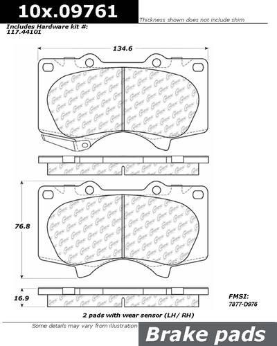 Centric 106.09761 brake pad or shoe, front