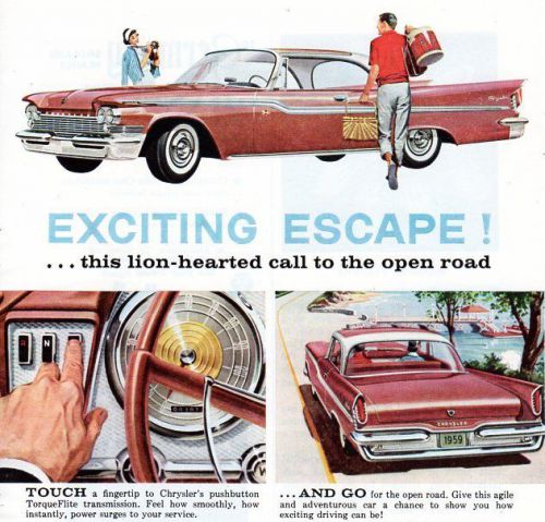 Vintage  original  6 1/2 &#034; x 10 &#034; 1959  chrysler  windsor  2 door hardtop  ad