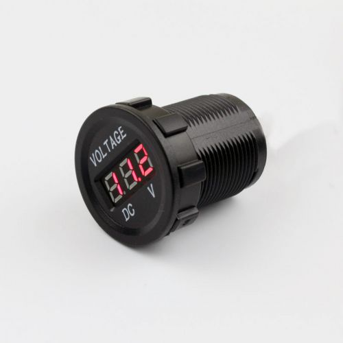 12v/24v waterproof car boat motorcycle red led digital voltmeter meter outlet