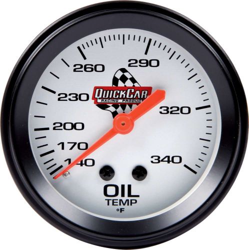 Quickcar oil temp gauge 100-340 deg 2-5/8&#034;dia. p/n 611-6009 12-volt light analog