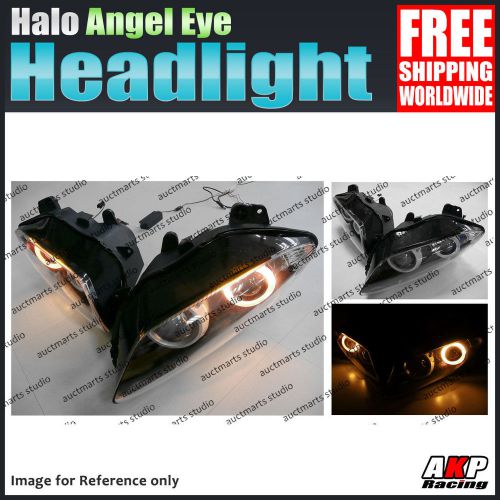 For yamaha yzf r1 04-06 05 halo angel eye led xenon headlight assembly yellow sb