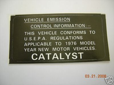 Triumph spitfire tr7 emission label sticker - catalyst