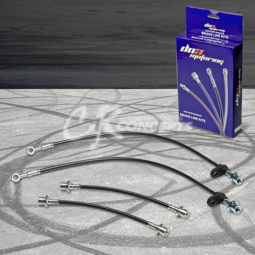 Hi performance stainless steel braided brake line 03-08 corolla e110/e120 black