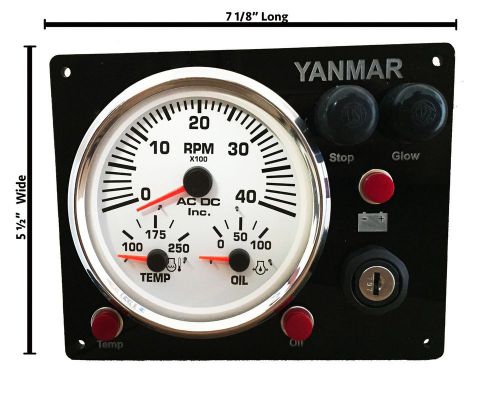 Yanmar marine engine panel , black, abyc + fully wired, diesel, black gauge kit