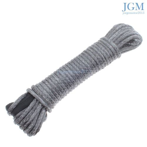 New 1/4&#034;x 50&#039; gray synthetic fiber winch line cable rope 7200 lbs car atv utv