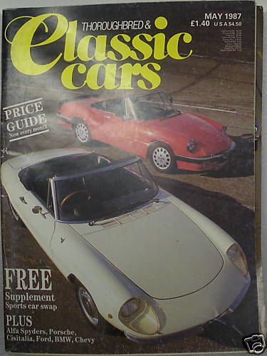 Thoroughbred &amp; classic cars may 1987 60&#039;s supplement