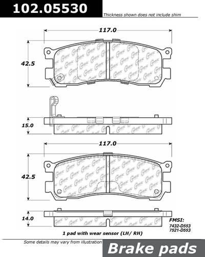 Centric 102.05530 brake pad or shoe, rear-c-tek metallic brake pads