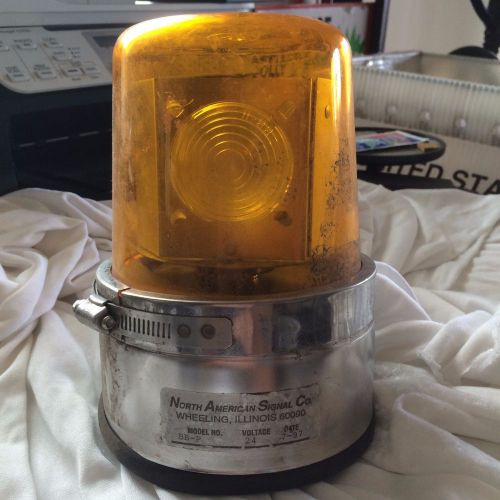 Rare vintage north american signal co. emergency amber glass light 12volt auto