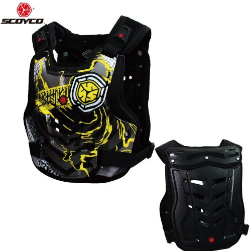 Black motorcycle dirt bike atv racing chest vest guard protector protective gear