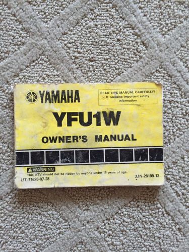 1989 yamaha yfu1w original owners manual 3jn-28199-12