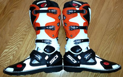 Sidi crossfire ta mx off road boots size 11 eur size 45 ktm orange white black