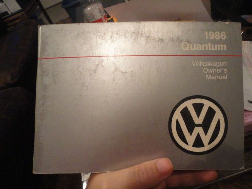 1986 volkswagen quantum owners manual excellent original vw