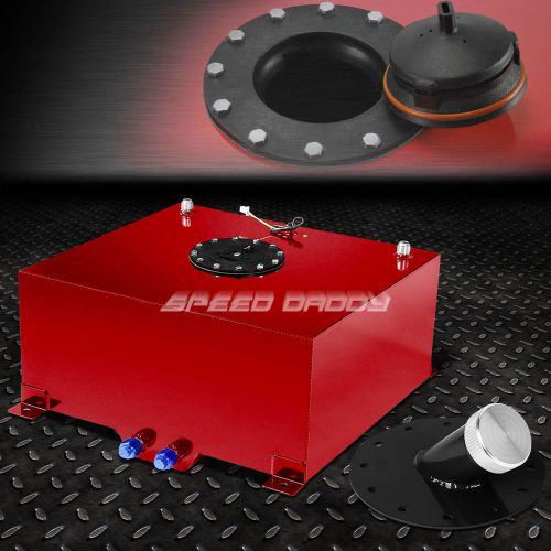 15 gallon red coated aluminum fuel cell gas tank+level sender+45°filler neck+cap