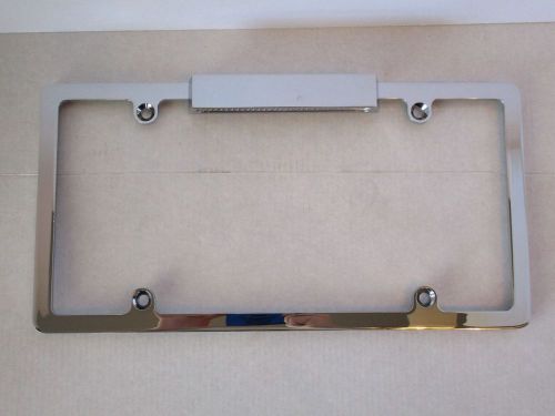 Chromed aluminum license plate frame with license light #6071