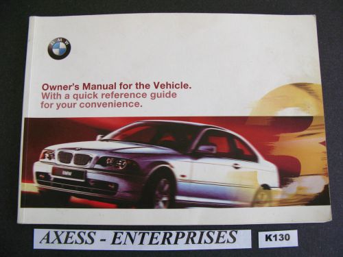 1999 - 2000 bmw e46 3-series coupe 323ci 328ci owners manual drivers book # k130