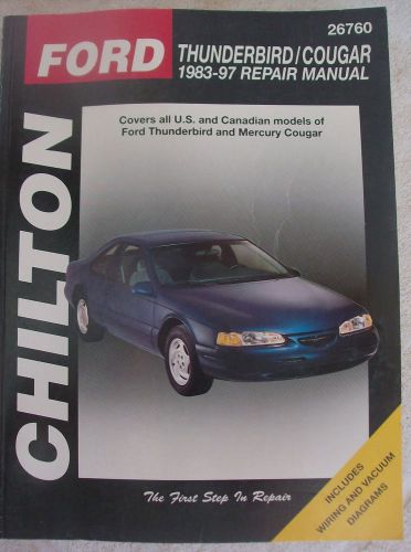 Chilton repair manual ford thunderbird/ cougar 1983 thru 1997 # 26760