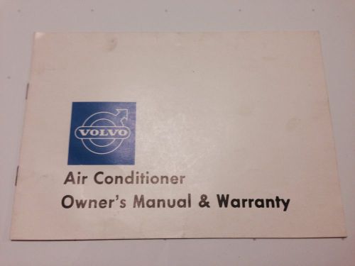 Vintage original volvo 1800e &#034;air conditioner / owner&#039;s manual &amp; warranty&#034; book