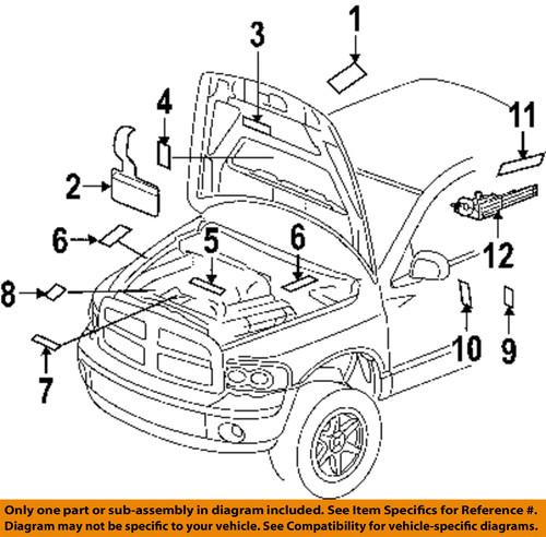 Mopar oem 5056072aa labels-child lock label